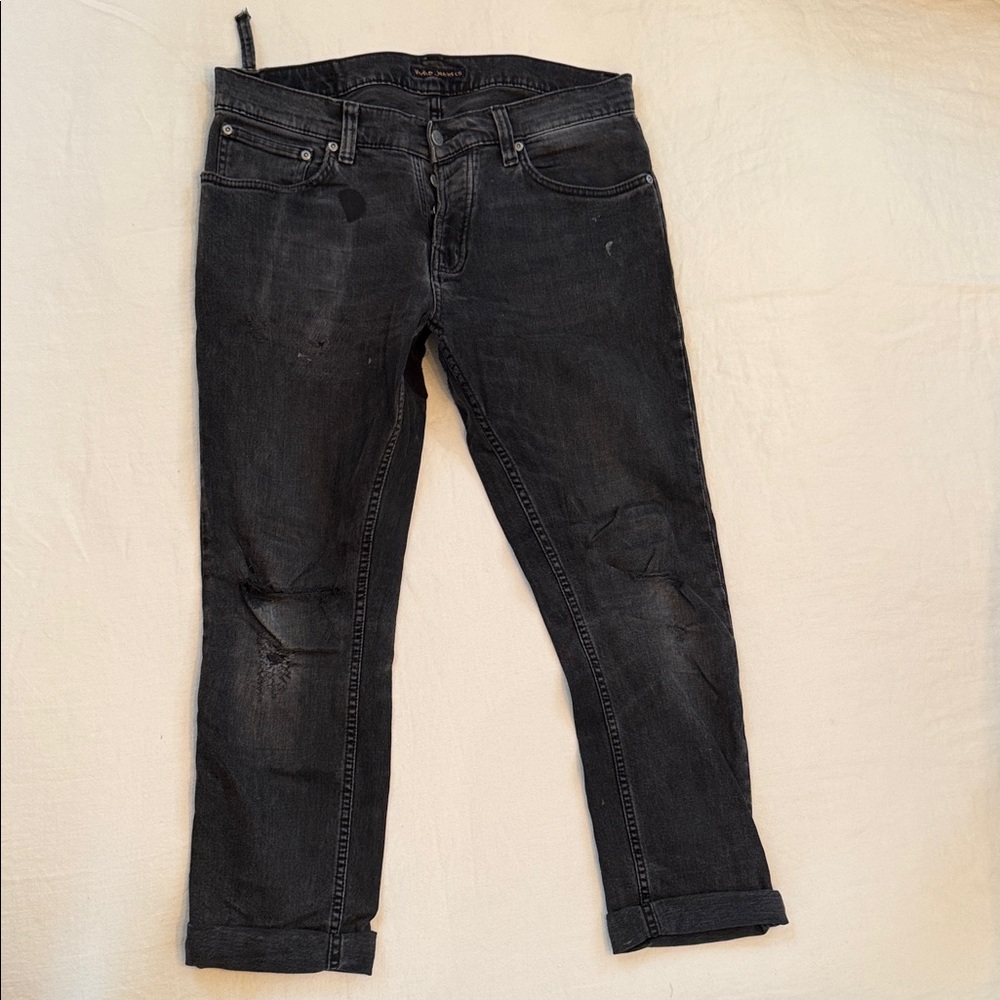 Nudie Jeans Men's Charcoal Skinny Jeans